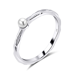 Gorgeous Pearl Silver Ring NSR-465